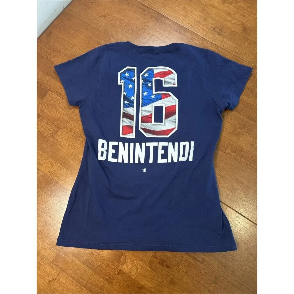 Boston Red Sox MLB V Neck Shirt Women's Size Medium American Flag USA